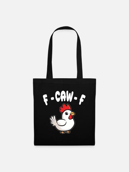 F-CAW-F - Huhn - Stoffbeutel - Schwarz
