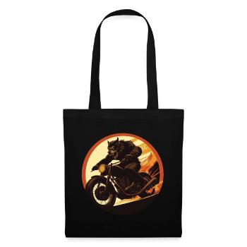 Werewolf Motorcycle Flame Circle - Tote Bag - black - Front
