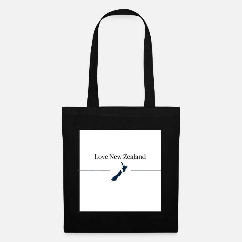 Liebe Neuseeland Silhouette - Stoffbeutel - Schwarz