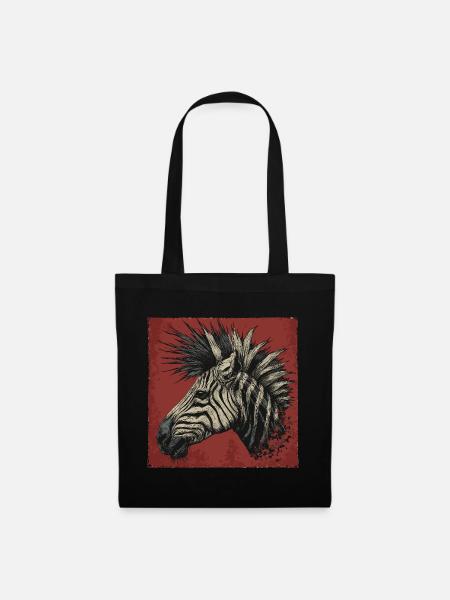 Punkrock Zebra - Stoffbeutel - Schwarz