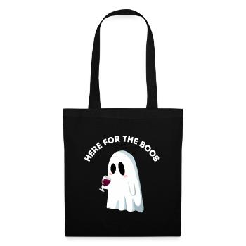 Here for the Boos – Funny Ghost Pun - Tote Bag - black - Front