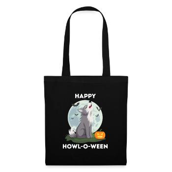 Drôle d’Halloween – Howl-o-ween Wolf - Sac en tissu - noir - Devant