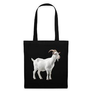Portrait de chèvre de montagne blanche - Sac en tissu - noir - Devant