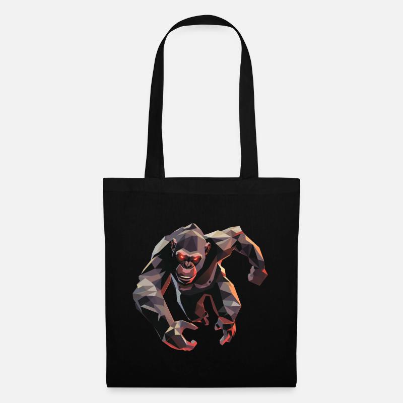 Gorille dans le style low poly - Sac en tissu - noir
