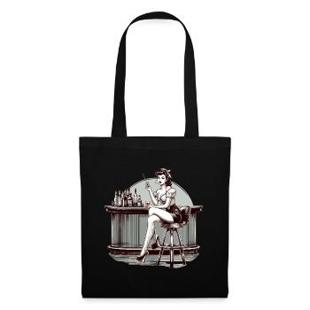Rockabilly Woman Bar Drink RocknRoll Gift - Tote Bag - black - Front