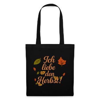 Ich liebe den Herbst - Stoffbeutel - Schwarz - Vorne
