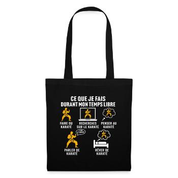 je fais pendant mon temps libre faire du karaté - Sac en tissu - noir - Devant