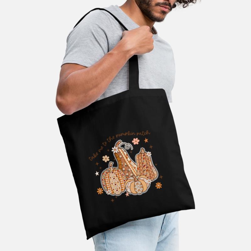 Patchwork Pumpkin Patch Tote Bag