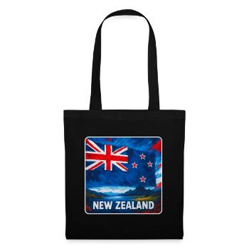 Neuseeland Flaggen Design - Stoffbeutel - Schwarz - Vorne