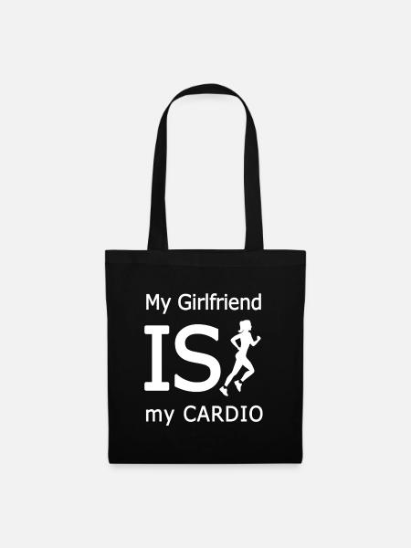 Meine Freundin macht Cardio - Stoffbeutel - Schwarz