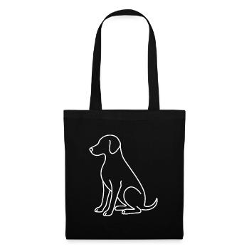 Croquis de chien assis – Motif animalier - Sac en tissu - noir - Devant