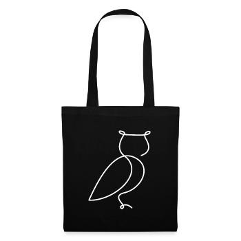 Croquis de hibou - Motif d’oiseau élégant - Sac en tissu - noir - Devant