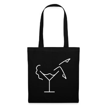 Woman in cocktail glass sketch – original motif - Tote Bag - black - Front