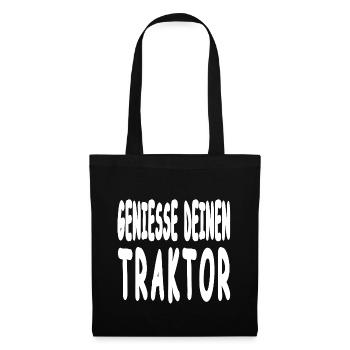 Traktor - Stoffbeutel - Schwarz - Vorne