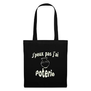 J'peux pas j'ai poterie - Sac en tissu - noir - Devant
