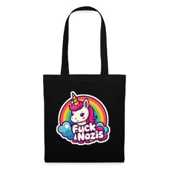 Licorne contre les nazis Licorne arc-en-ciel - Sac en tissu - noir - Devant