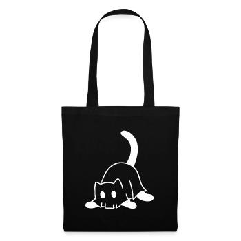 Cat in Ghost Costume – Halloween Motif - Tote Bag - black - Front