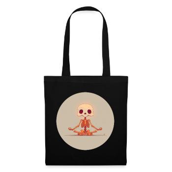 Skeleton Meditation Pose in Orange - Tote Bag - black - Front