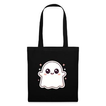 Kawaii Ghost with Glitter – Halloween Cute - Tote Bag - black - Front