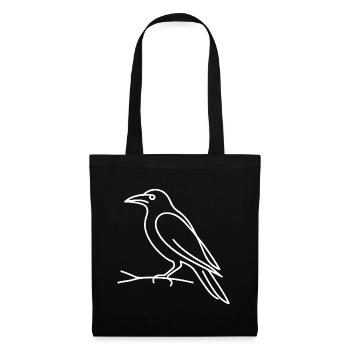 Raven Sketch – Creepy Halloween Motif - Tote Bag - black - Front