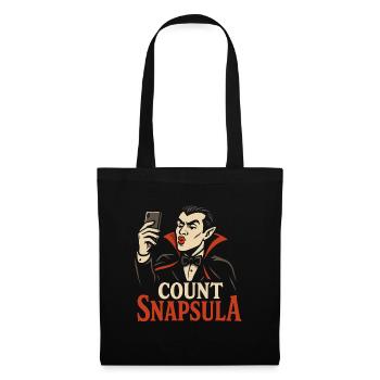 Count Snapsula – Lustiger Vampir Halloween Humor - Stoffbeutel - Schwarz - Vorne