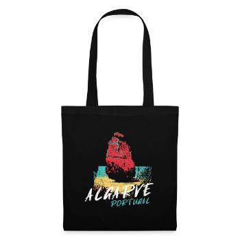 Rocher plage Algarve illustration Portugal - Sac en tissu - noir - Devant