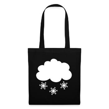Schneewolke mit Schneeflocken - Stoffbeutel - Schwarz - Vorne