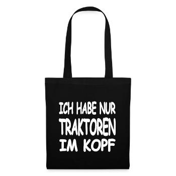 Traktor - Stoffbeutel - Schwarz - Vorne