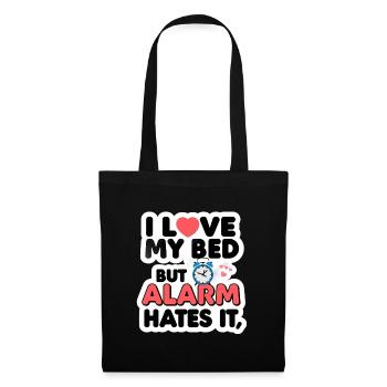 J’aime mon lit, mais mon réveil le déteste 😴⏰ - Sac en tissu - noir - Devant