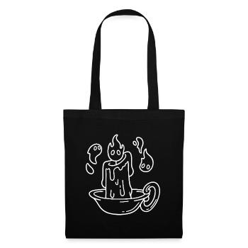 Croquis de bougie – lumière chaude dans un bol classique - Sac en tissu - noir - Devant