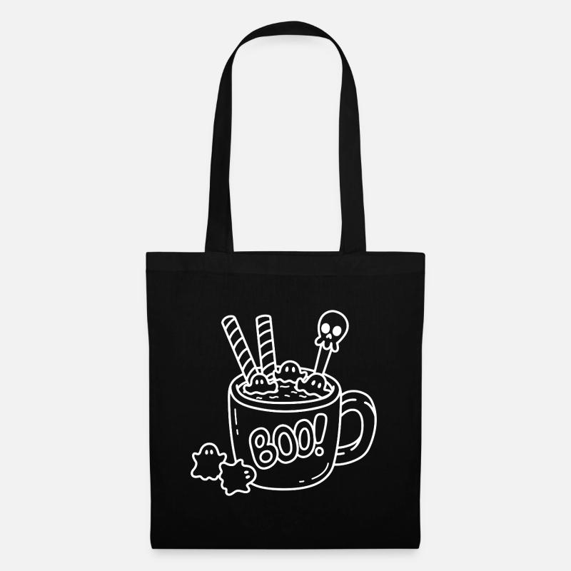 Mug Halloween Sketch – Ghosts, Waffles & Spoons - Tote Bag - black