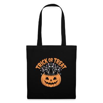 Trick or Treat Cats - T-shirt chat drôle - Sac en tissu - noir - Devant