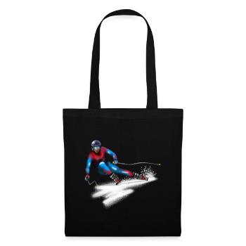 Skieur coloré en action - Sac en tissu - noir - Devant