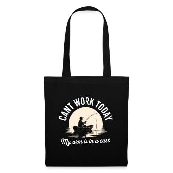 Can't work today, My arm is in a cast - Funny Fish - Tote Bag - black - Front