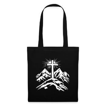 Christian Cross Mountain - Tote Bag - black - Front
