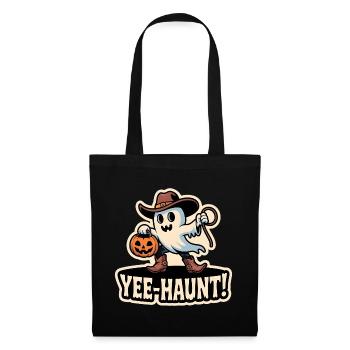 Cowboy Boo – Spooky Cute Halloween Ghost Lasso - Stoffbeutel - Schwarz - Vorne