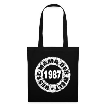 Muttertag 1987 - Stoffbeutel - Schwarz - Vorne