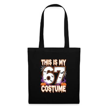 Halloween 67 Meme Six Seven Kostüm - Stoffbeutel - Schwarz - Vorne