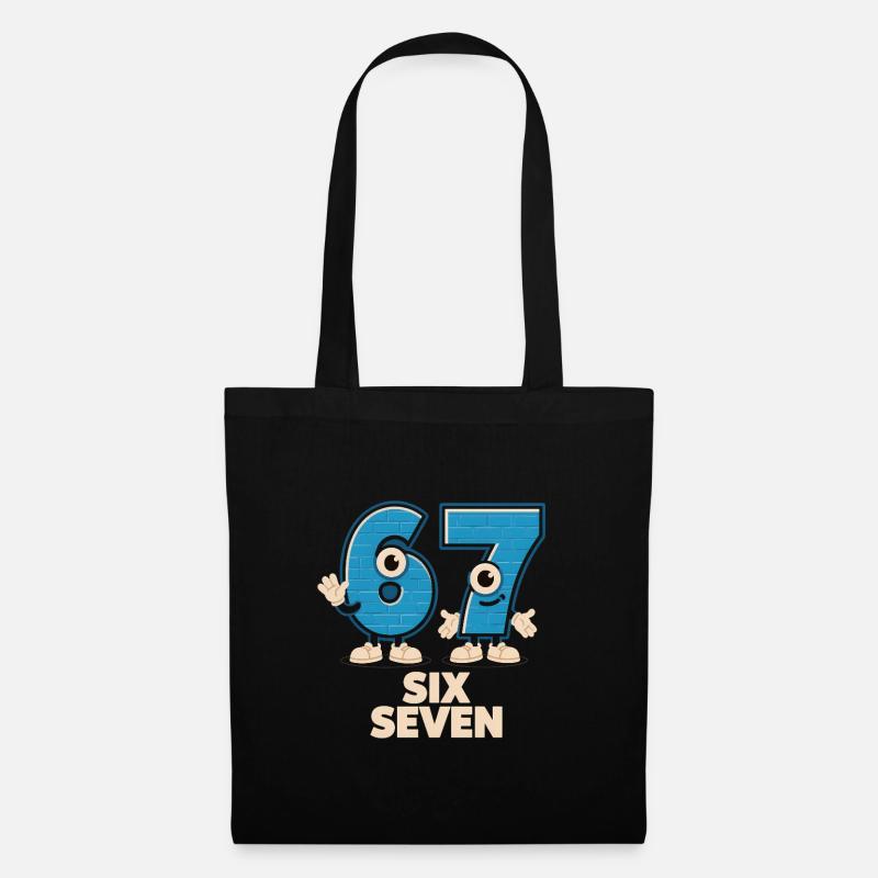 6 7 Sechs Sieben Meme – Aura Points Kids Gaming - Stoffbeutel - Schwarz
