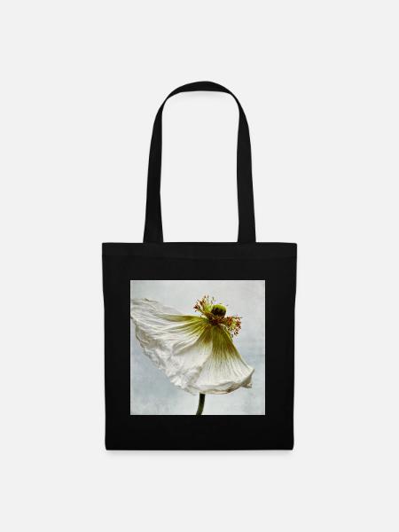 White Poppy - Tote Bag - black