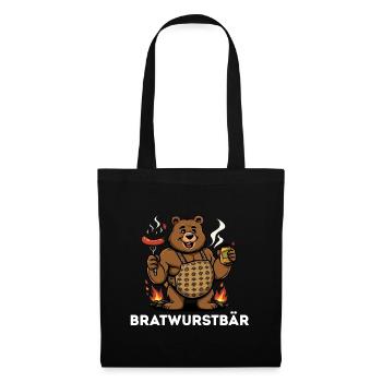 Bratwurst Bear Idée cadeau barbecue - Sac en tissu - noir - Devant