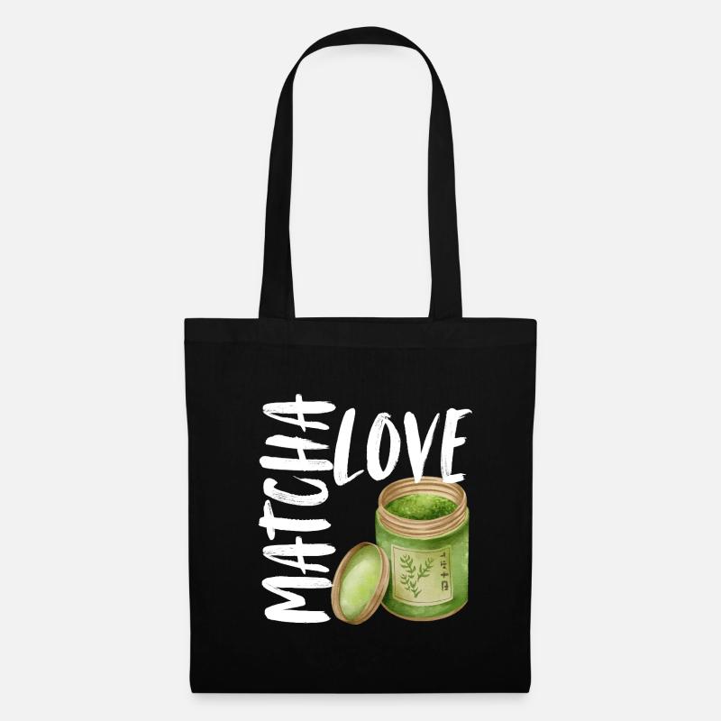 Matcha Love Matcha Latte Spruch Sprüche Geschenk - Stoffbeutel - Schwarz