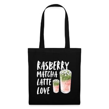 Rasberry Matcha Latte Love Spruch Coffee Caffee - Stoffbeutel - Schwarz - Vorne