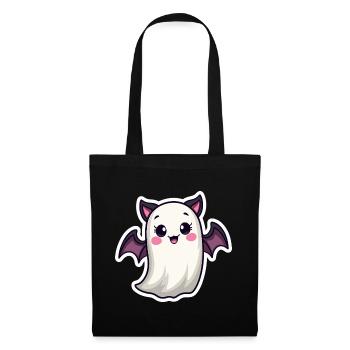 Chauve-souris fantôme d’Halloween - Sac en tissu - noir - Devant