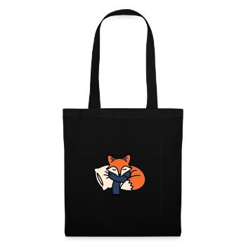 Renard en hibernation avec écharpe - Sac en tissu - noir - Devant