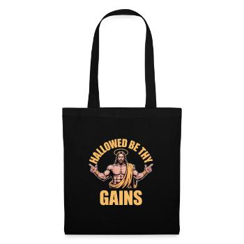 Sanctifiés soient tes gains - Funny Jesus Gym Meme - Sac en tissu - noir - Devant