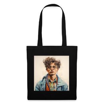 Watercolor Portrait Glasses Jacket - Tote Bag - black - Front