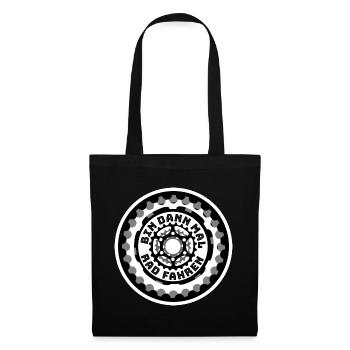VTT - Conception de logo de vélo rond - Sac en tissu - noir - Devant