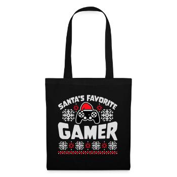 Santa's Favorite Gamer Controller Weihnachten Nerd - Stoffbeutel - Schwarz - Vorne