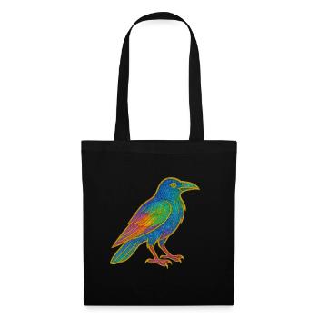 Rainbow Raven Patch Design - Tote Bag - black - Front